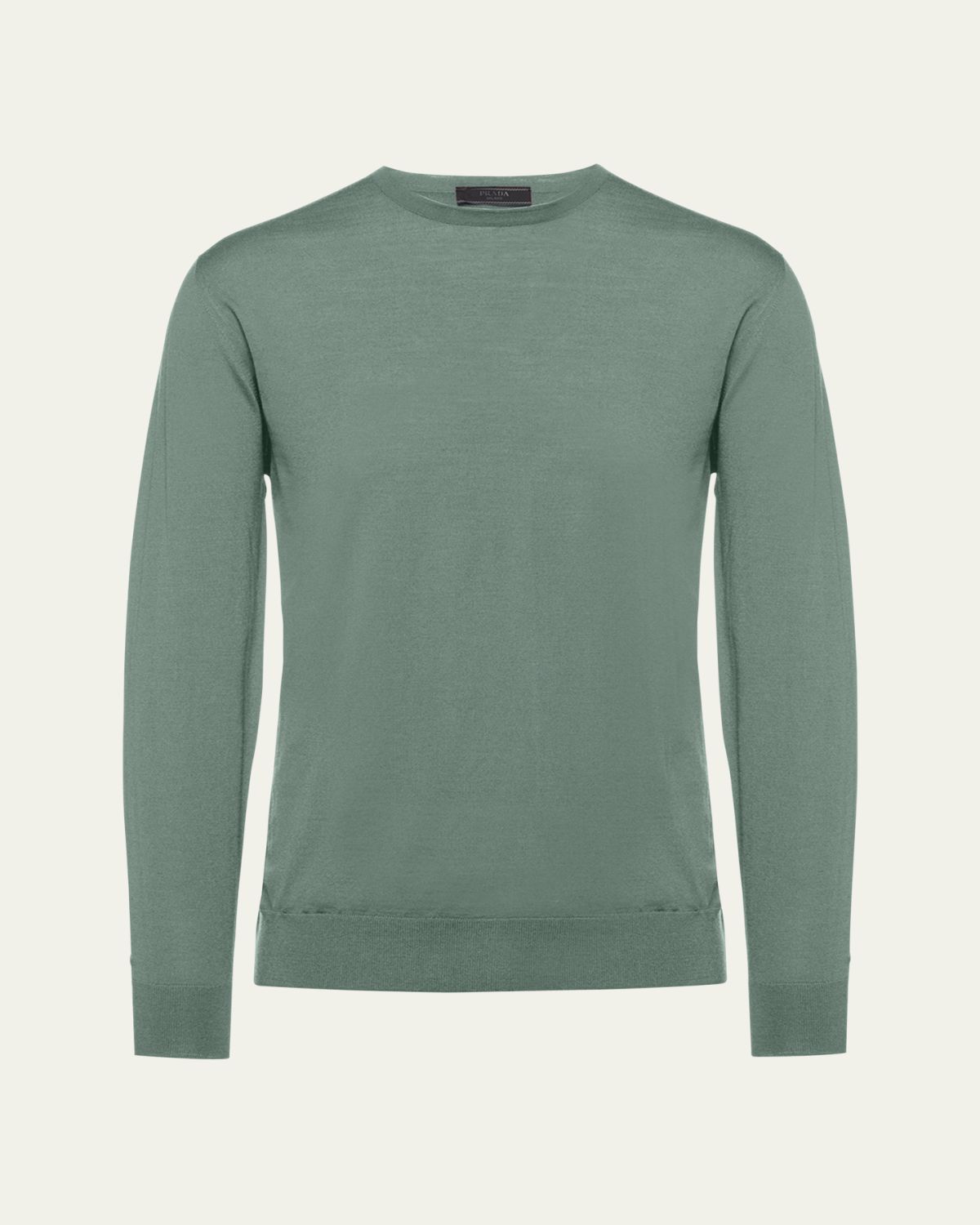 Prada Men's Sage Superfine Wool Crewneck