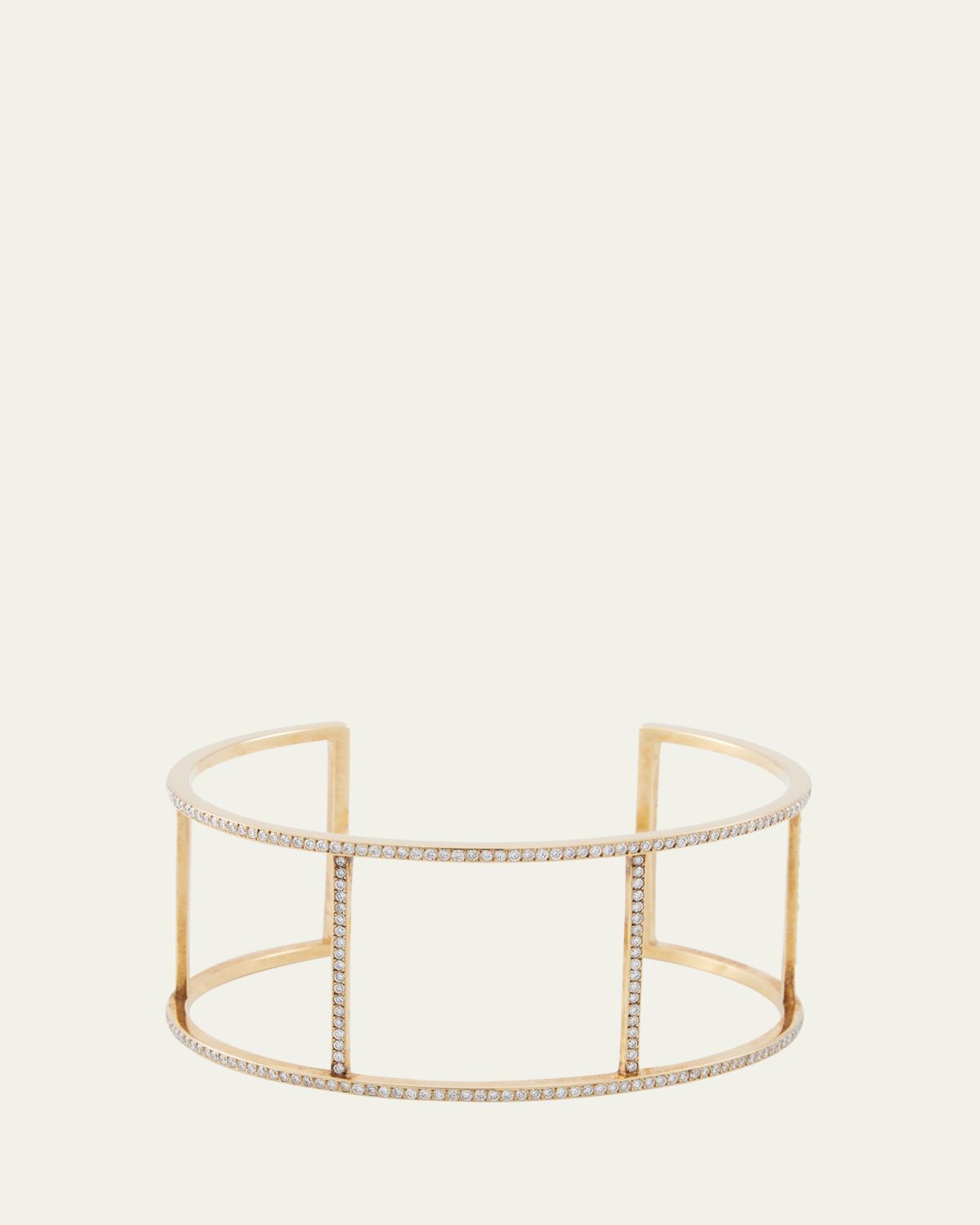 ILEANA MAKRI 18K Yellow Gold Wire Cuff with Diamonds