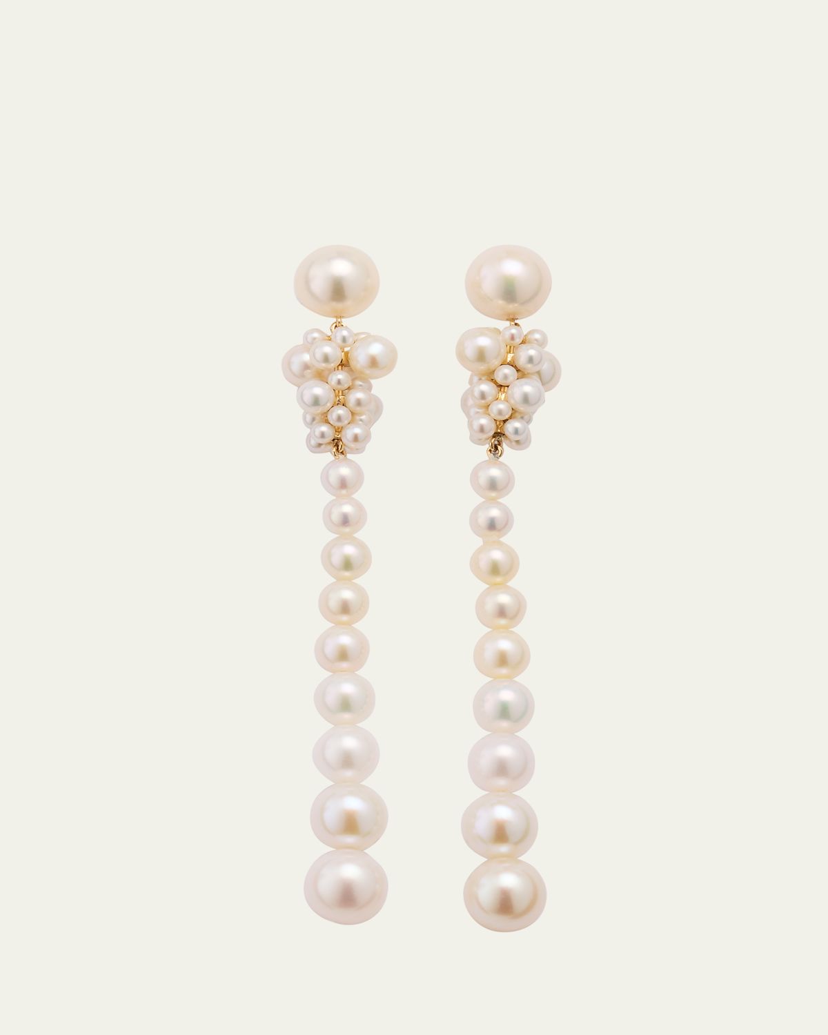 Sophie Bille Brahe 14K Recycled Gold Colona Earrings with Freshwater Pearls