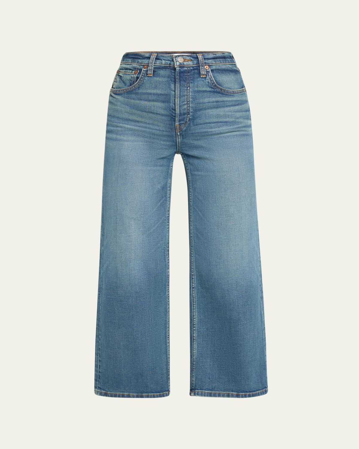 RE/DONE High Rise Wide-Leg Cropped Jeans