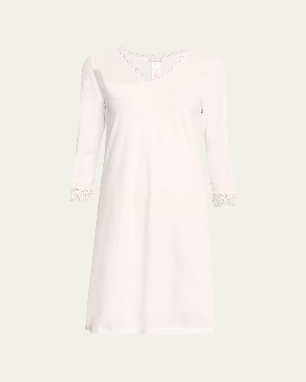 Hanro Moments Lace-Trim Cotton Nightgown