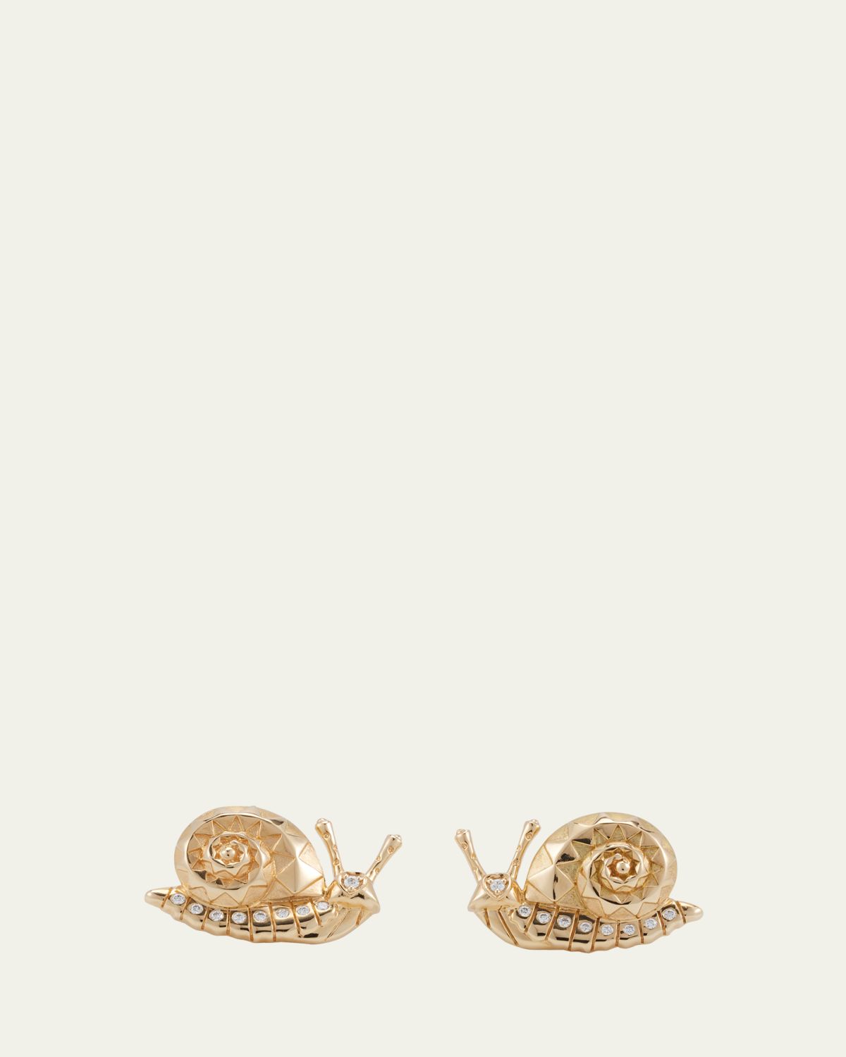 Harwell Godfrey Snail Stud Earrings with Diamonds