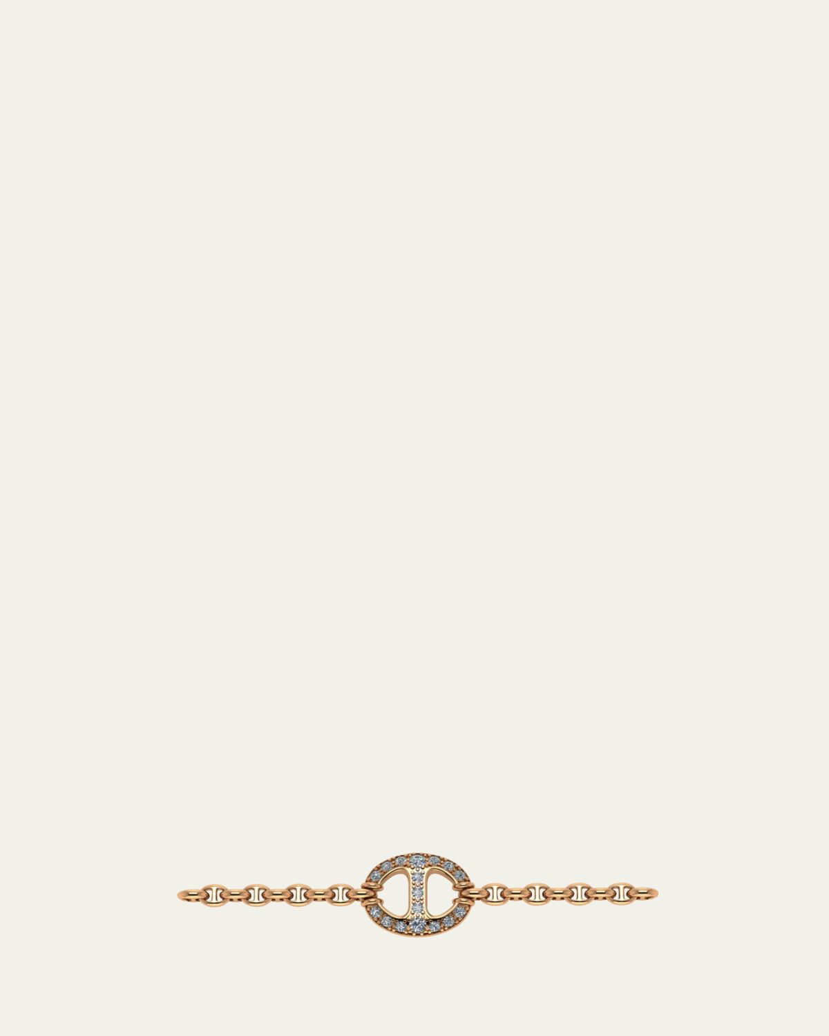 Hoorsenbuhs 18k Rose Gold Chain Bracelet with White Diamond Station