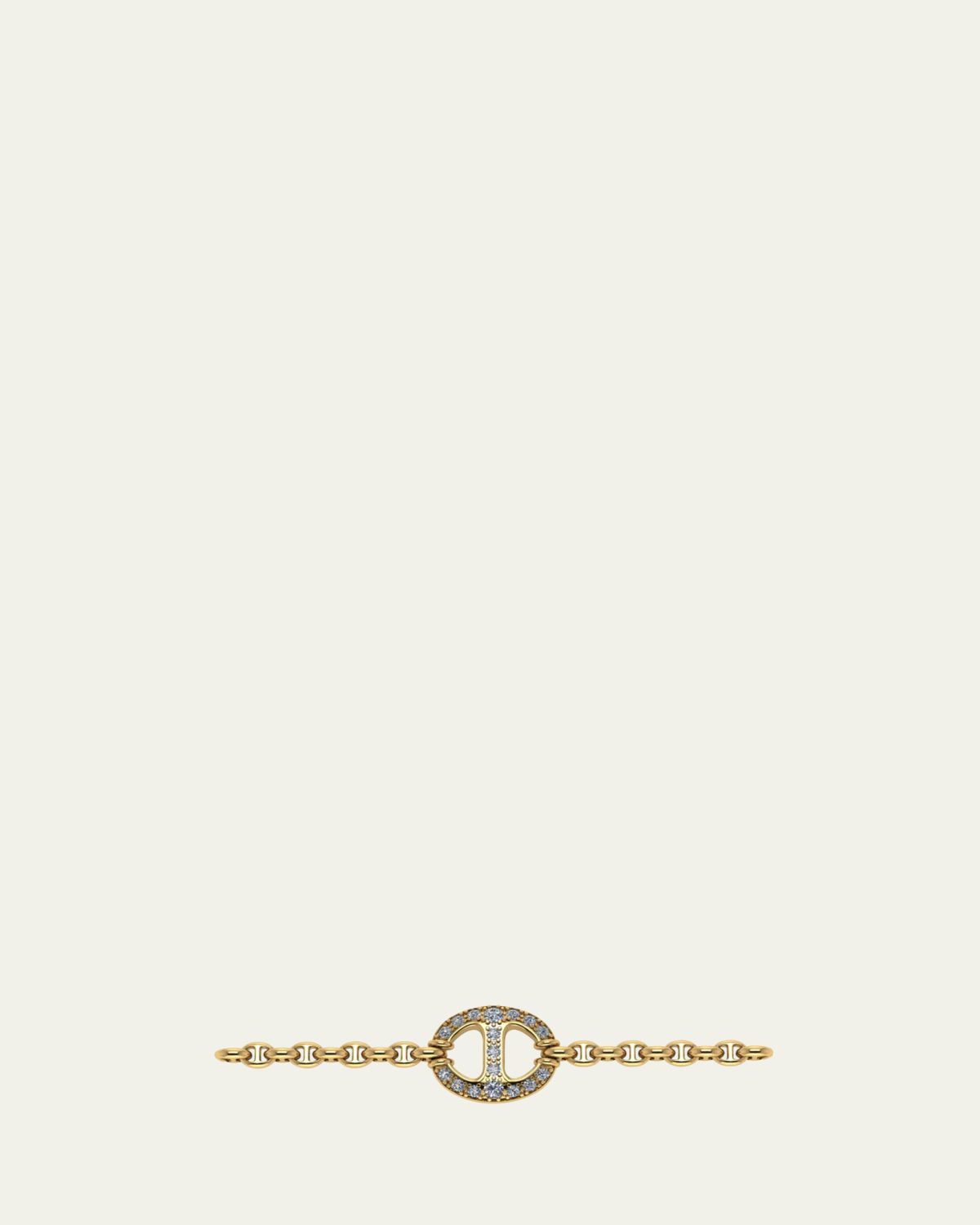 Hoorsenbuhs 18k Yellow Gold Chain Bracelet with White Diamond Station