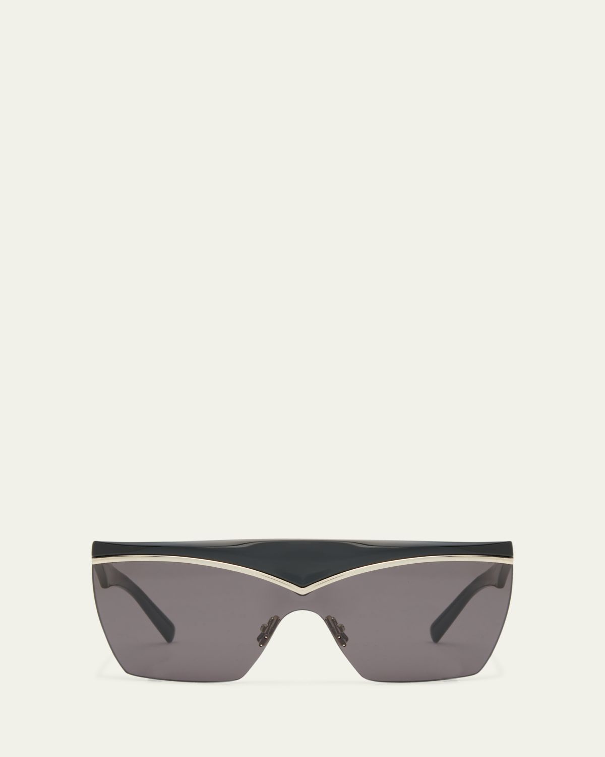 Saint Laurent Logo Acetate Shield Sunglasses