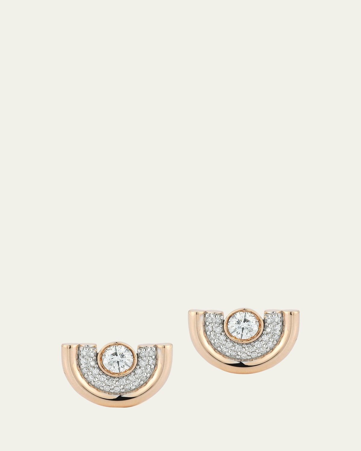 Walters Faith Thoby 18K Rose Gold Diamond Tubular Stud Earrings