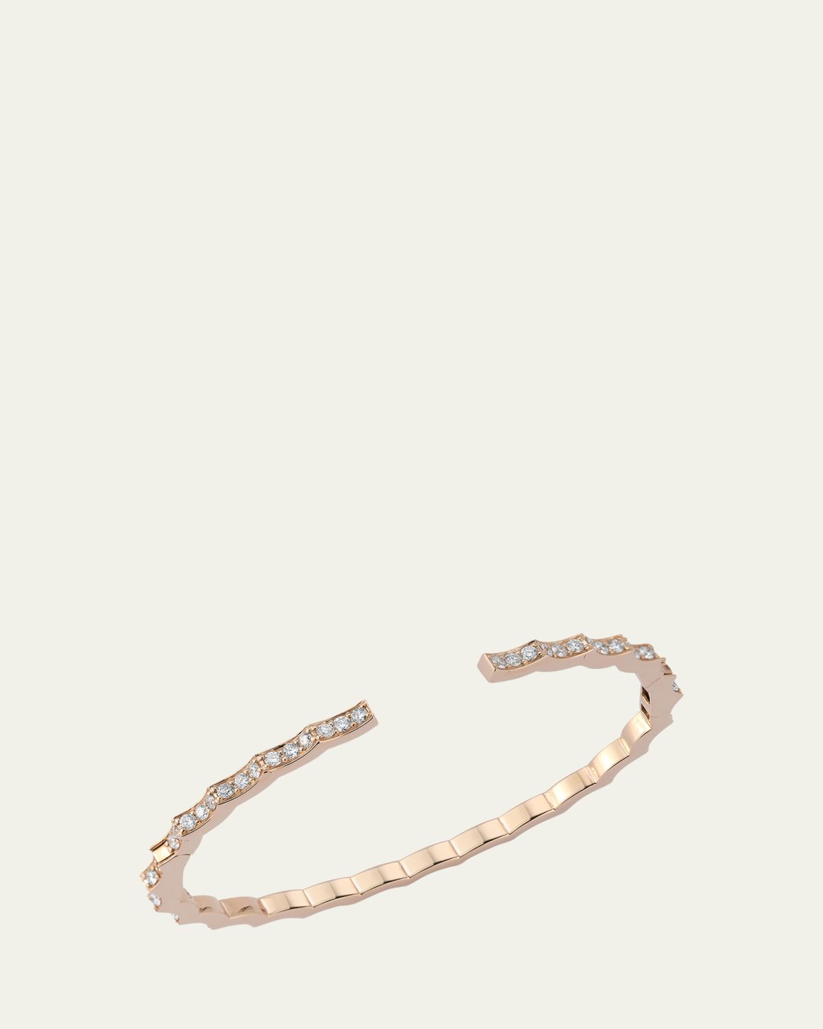 Walters Faith Clive 18K Rose Gold Diamond Scalloped Hinge Bracelet, Size 6.5