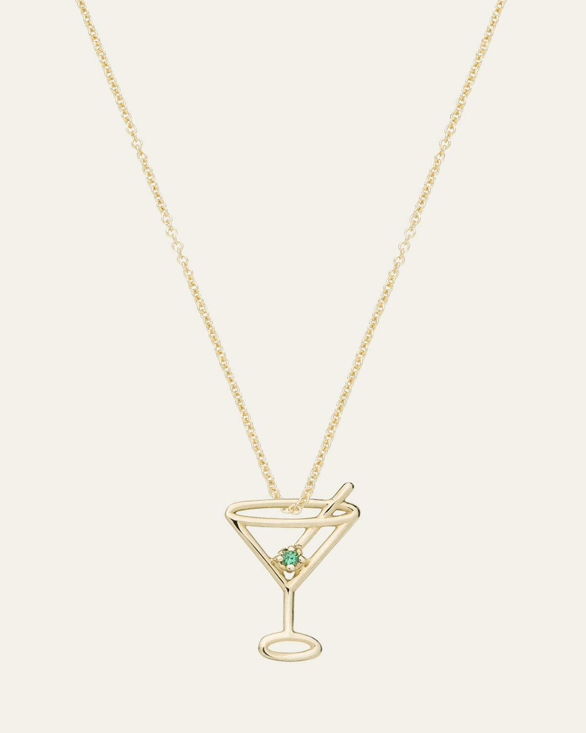 Aliita 9k Yellow Gold Martini Esmeralda Necklace