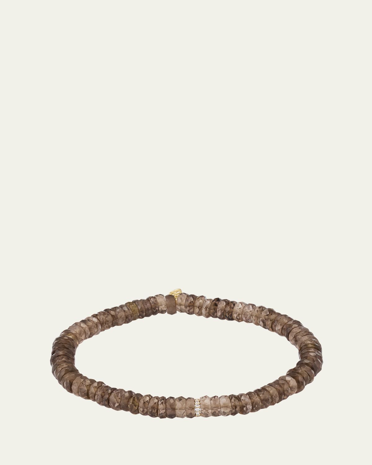 Sydney Evan Diamond Rondelle & Faceted Smokey Topaz Bead Bracelet