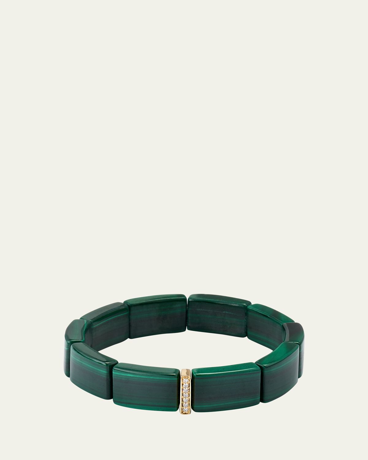 Sydney Evan 14K Gold & Diamond Single Row Spacer on Malachite Bracelet