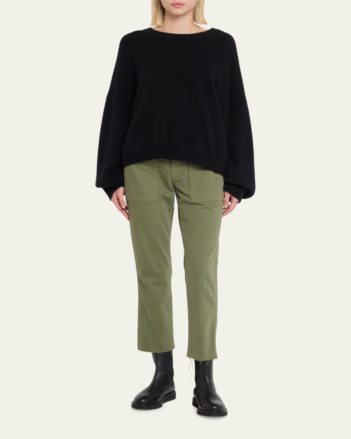 AMO Denim Easy Straight Cropped Army Trousers | Thumbnail 6