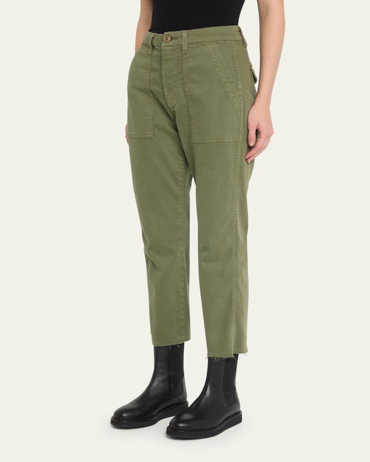 AMO Denim Easy Straight Cropped Army Trousers | Thumbnail 8
