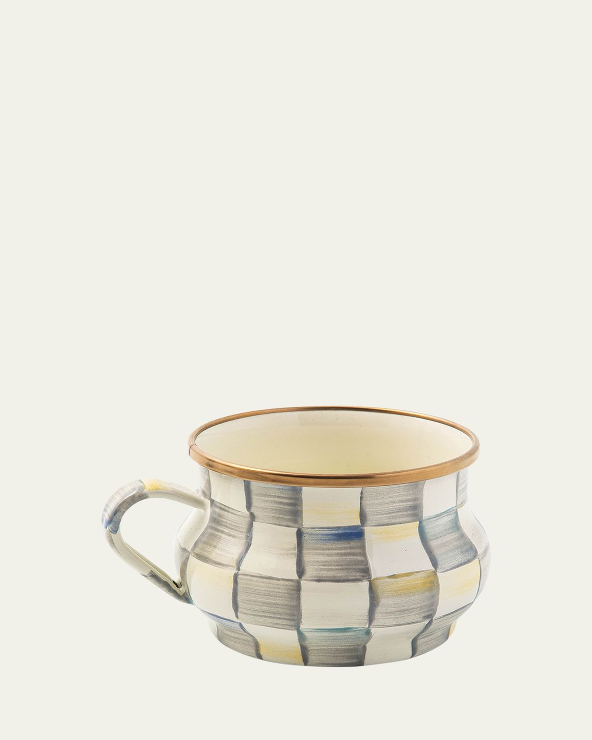 MacKenzie-Childs Sterling Check Enamel Teacup