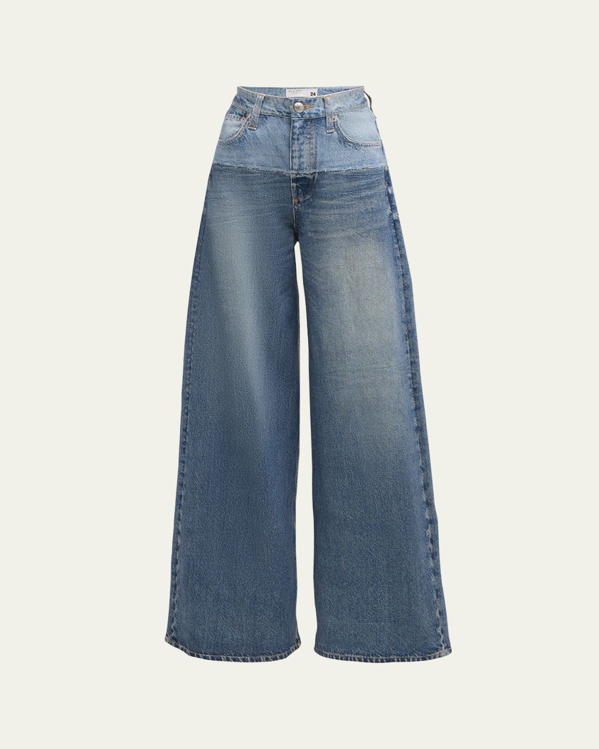 Rag & Bone rb Miramar Sofie Cotton-Terry Wide-Leg Jeans | Thumbnail 6