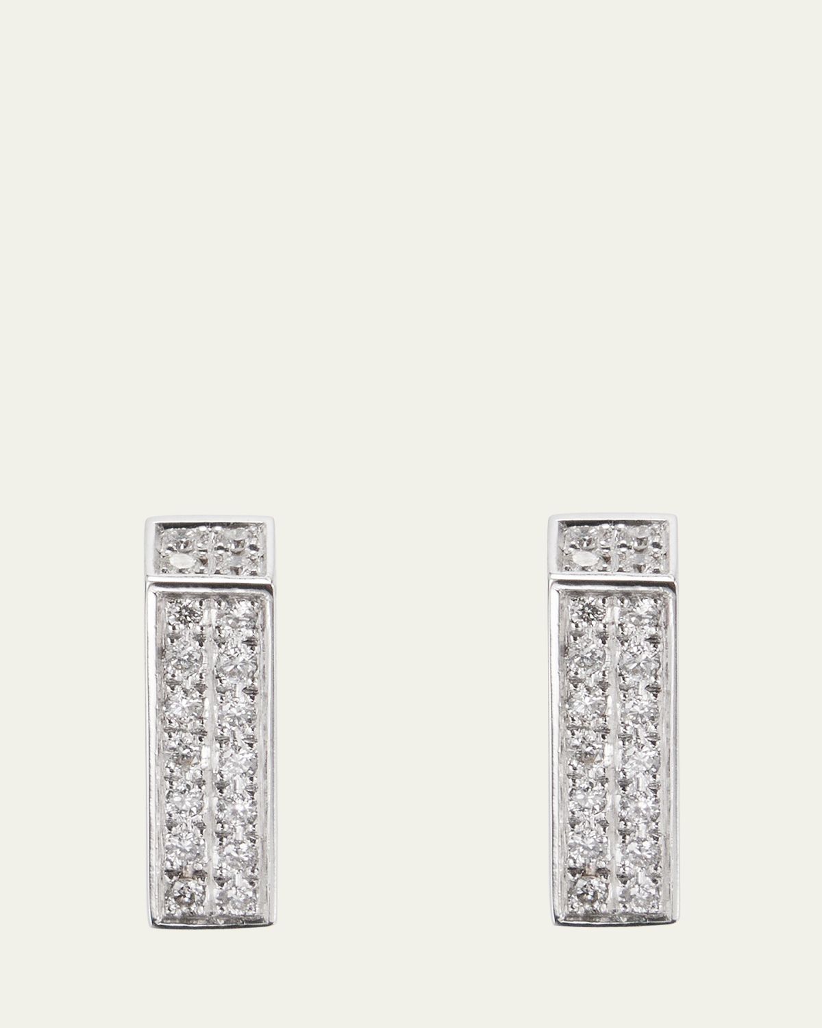 Dries Criel 18K White Gold Mini Brute Diamanti Earrings