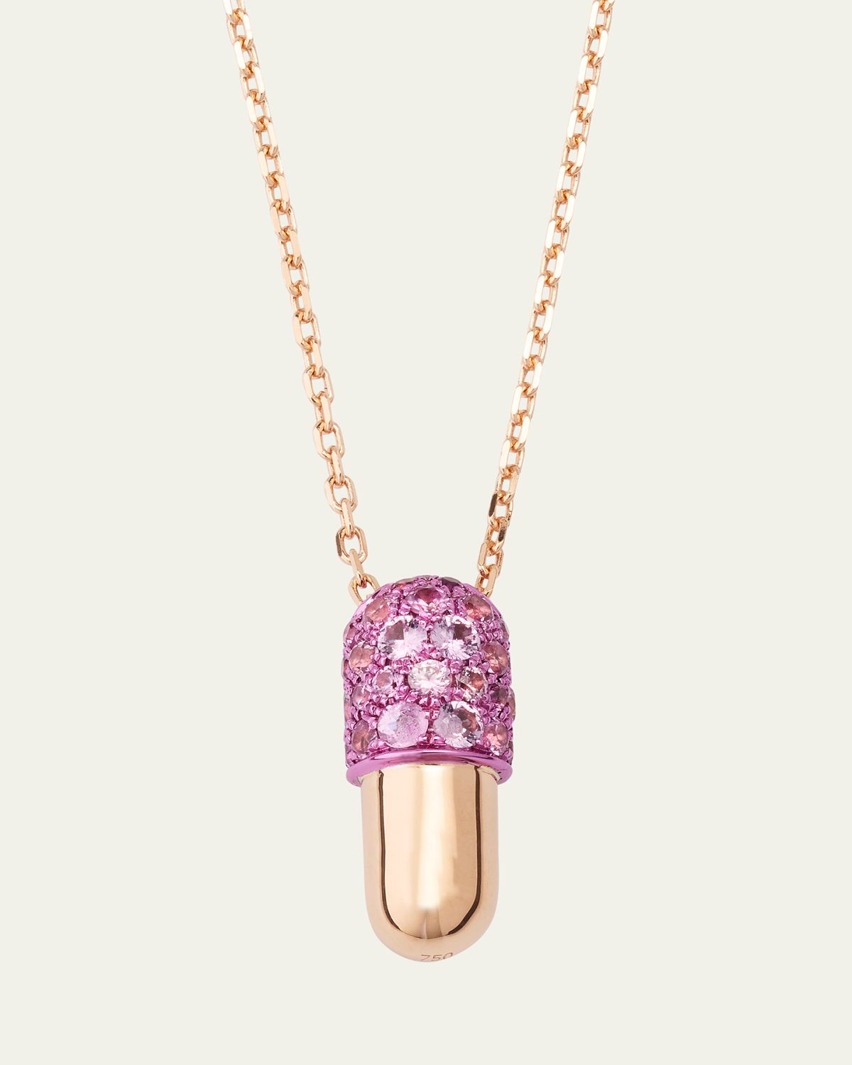 Elior 18K Rose Gold Pink Sapphire Pendant Necklace