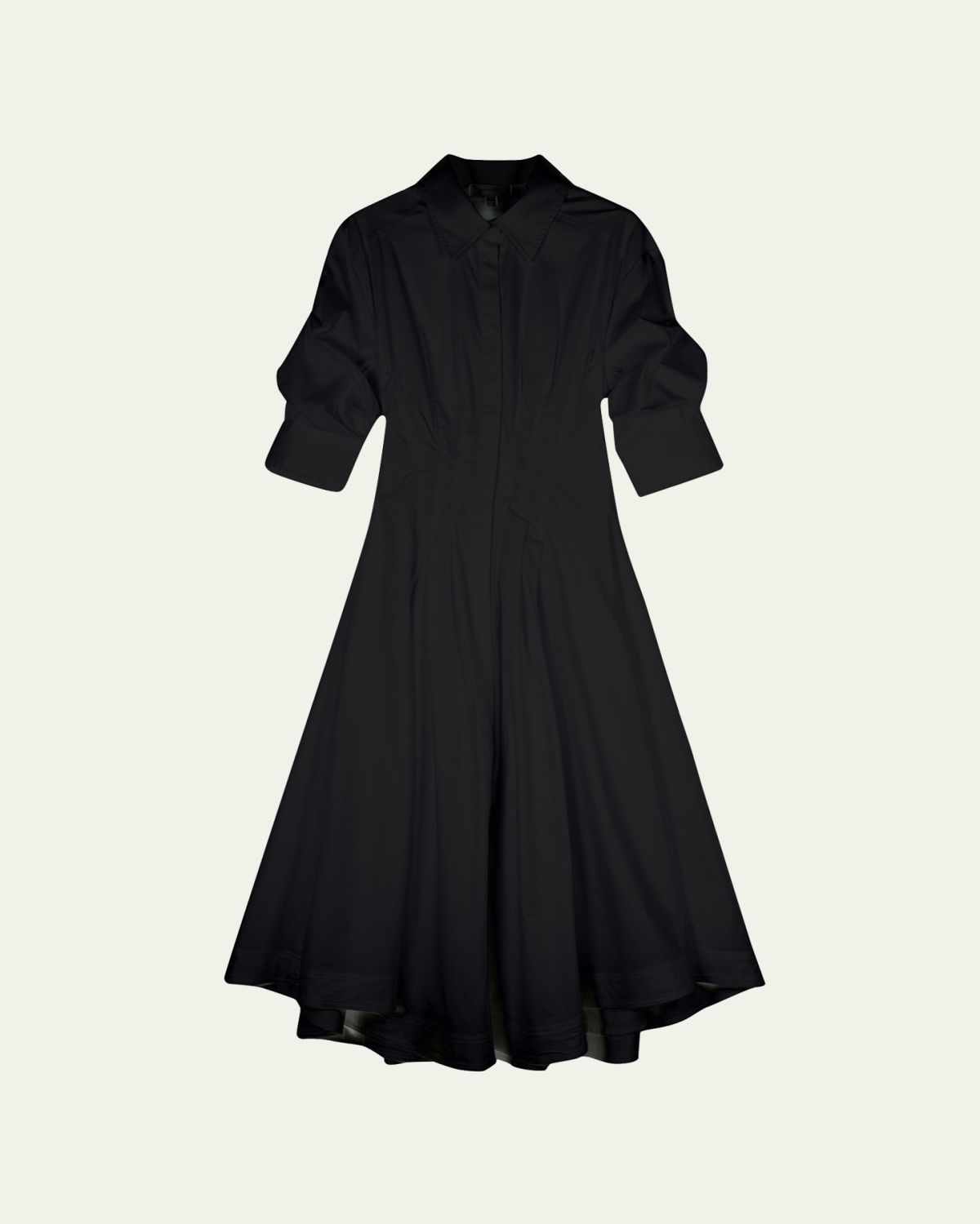 SIMKHAI Jazz Poplin Pintuck Midi Shirtdress
