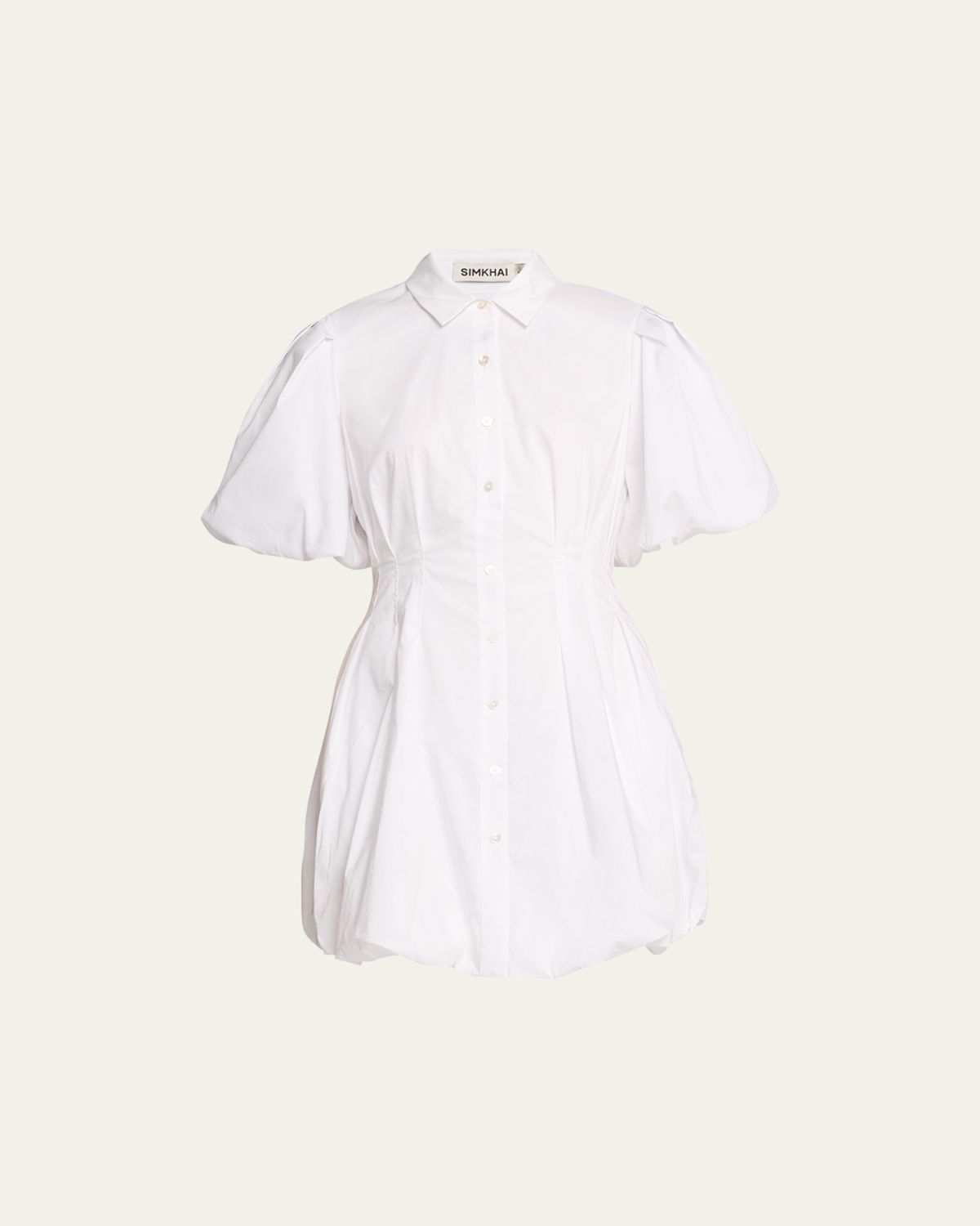 SIMKHAI Cleo Polin Balloon-Sleeve Pleated Mini Dress | Thumbnail 6 SIMKHAI Cleo Polin Balloon-Sleeve Pleated Mini Dress | Thumbnail 6