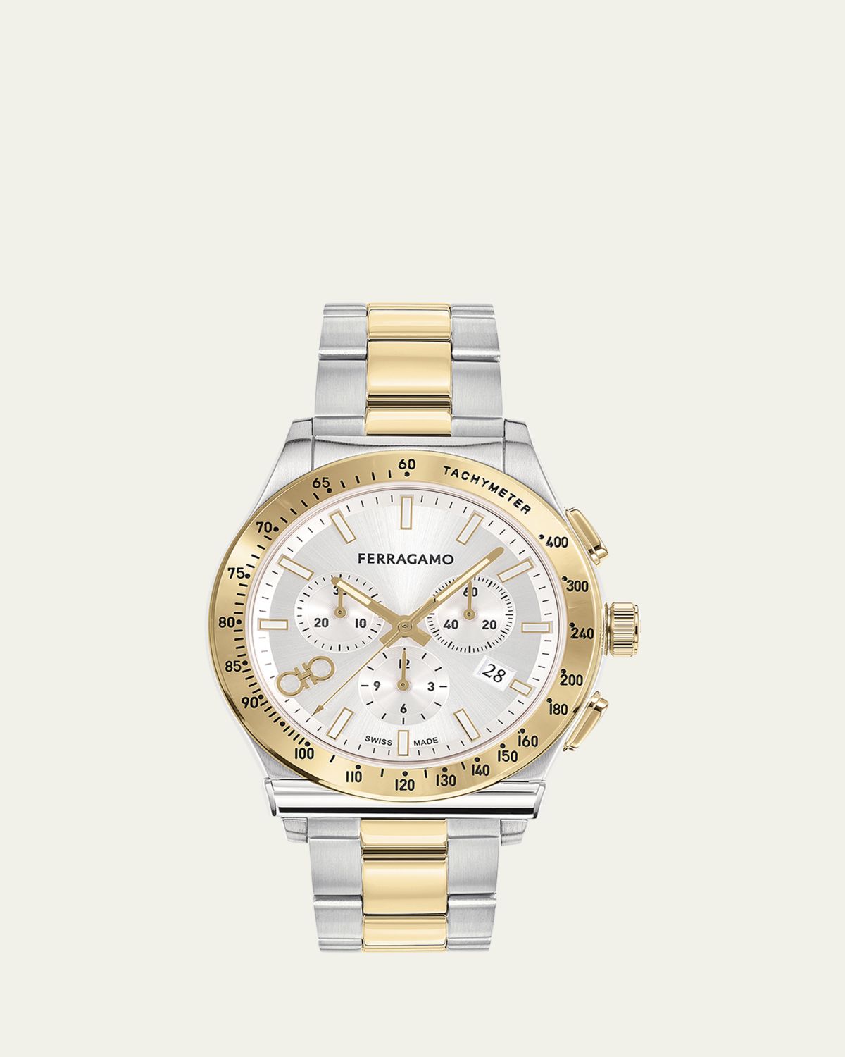Ferragamo Men's 42mm 1927 Chrono Watch with Bracelet Strap, Two Tone