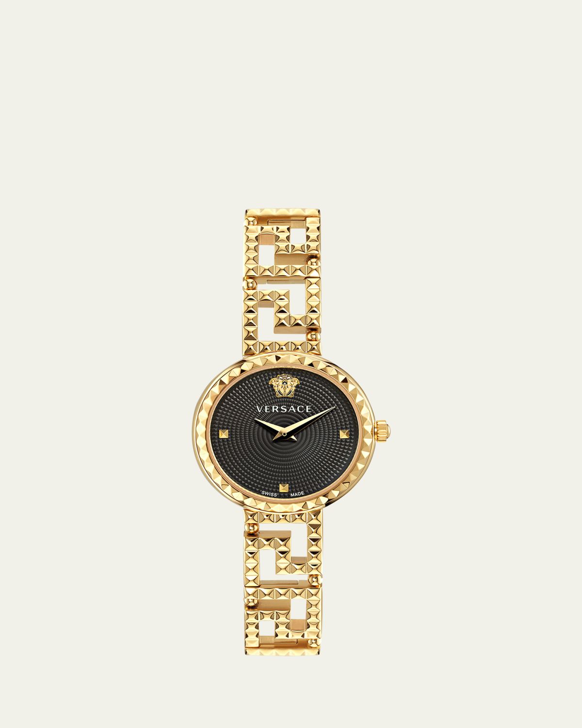 Versace 28mm Greca Goddess Watch with Bracelet Strap, Black