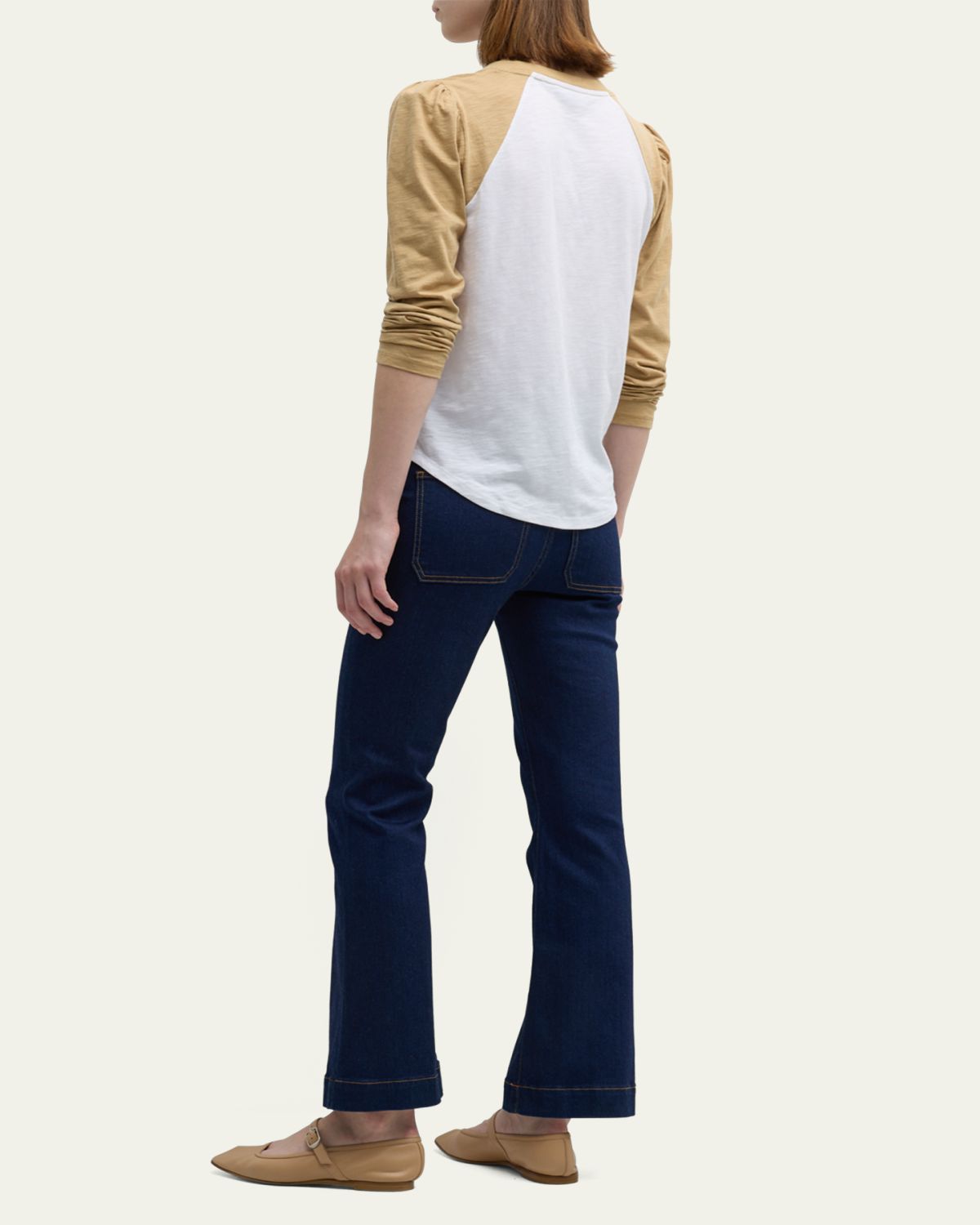 Veronica Beard Carson High Rise Ankle Flare Jeans with Patch Pockets | Thumbnail 3