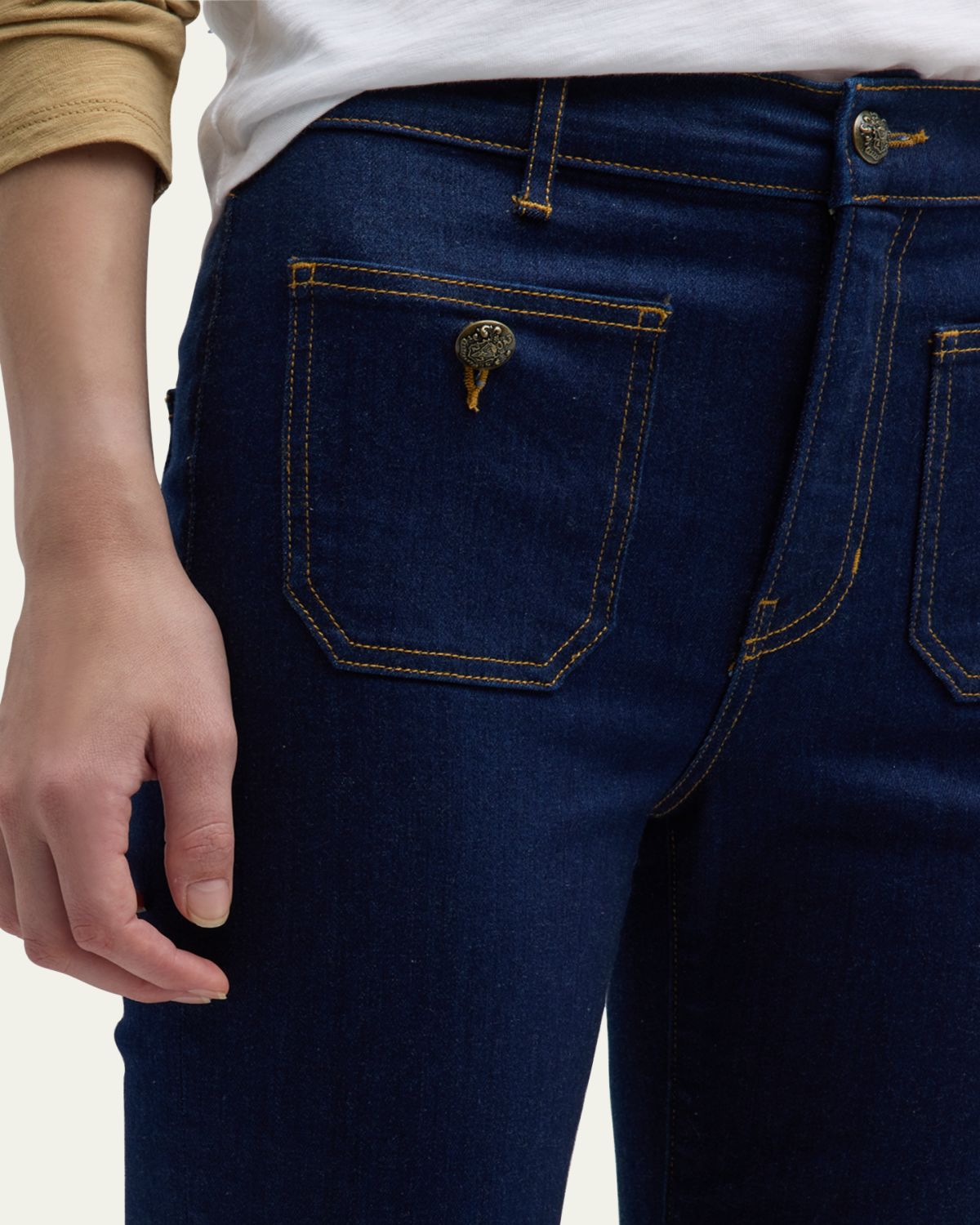 Veronica Beard Carson High Rise Ankle Flare Jeans with Patch Pockets | Thumbnail 5