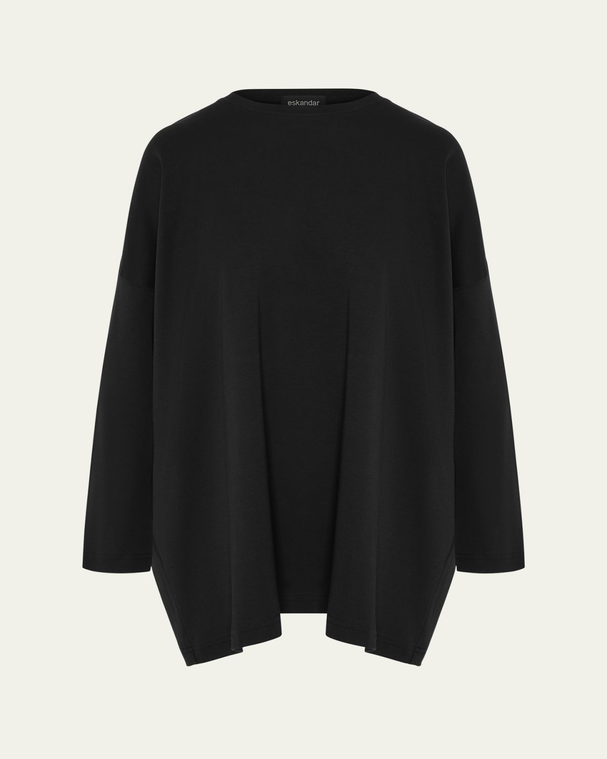 Eskandar Round Neck Long Sleeve Cotton T-Shirt | Thumbnail 6 Eskandar Round Neck Long Sleeve Cotton T-Shirt | Thumbnail 6