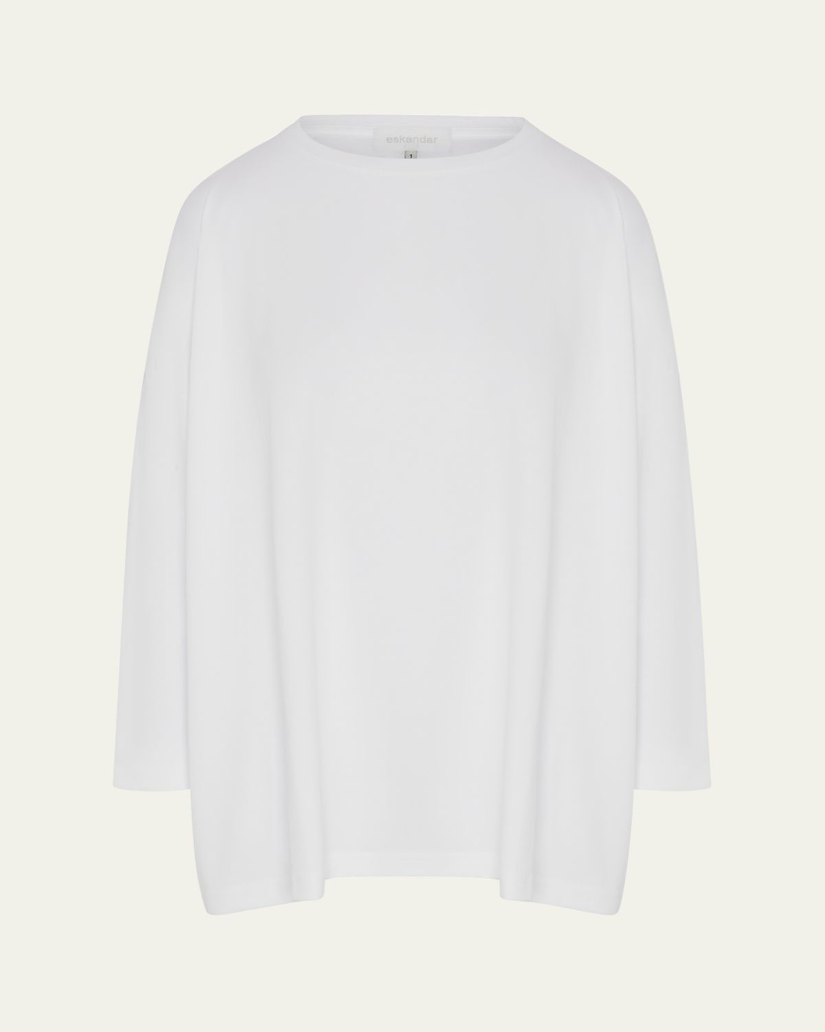 Eskandar Round Neck Long Sleeve Cotton T-Shirt | Thumbnail 6 Eskandar Round Neck Long Sleeve Cotton T-Shirt | Thumbnail 6