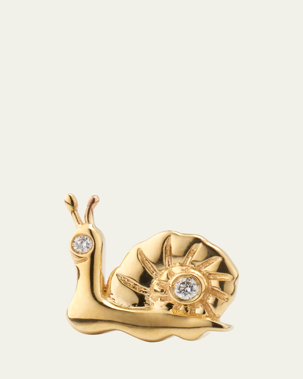 Sydney Evan 14k Diamond Small Snail Stud Earring, Single Left