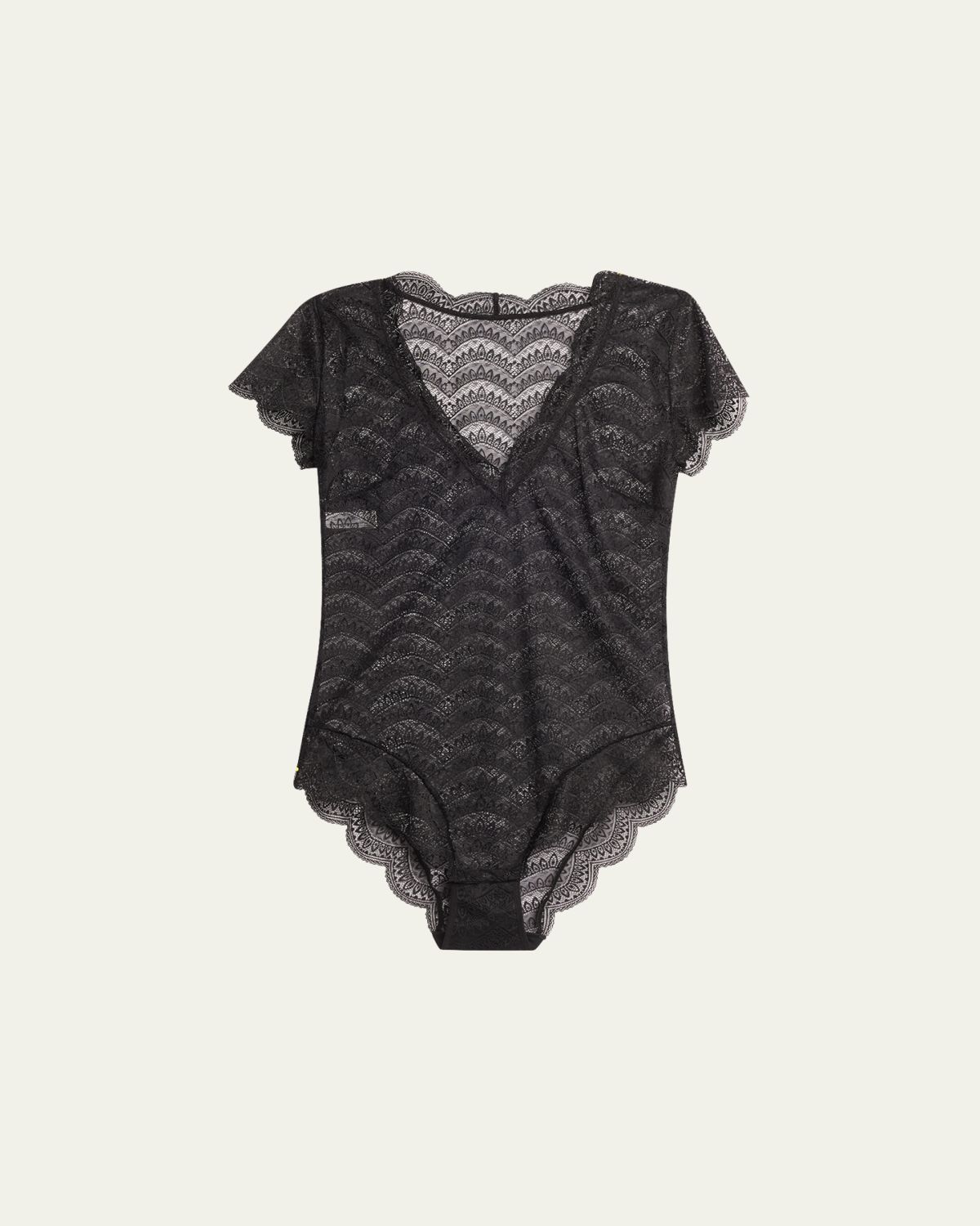 Simone Perele Karma Short-Sleeve Scalloped Lace Bodysuit | Thumbnail 5
