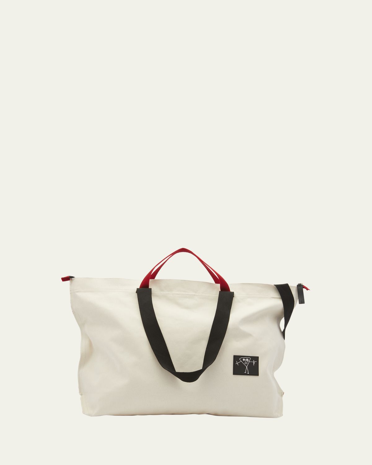 Plan C Large Pili and Bianca Canvas Shopper Tote Bag