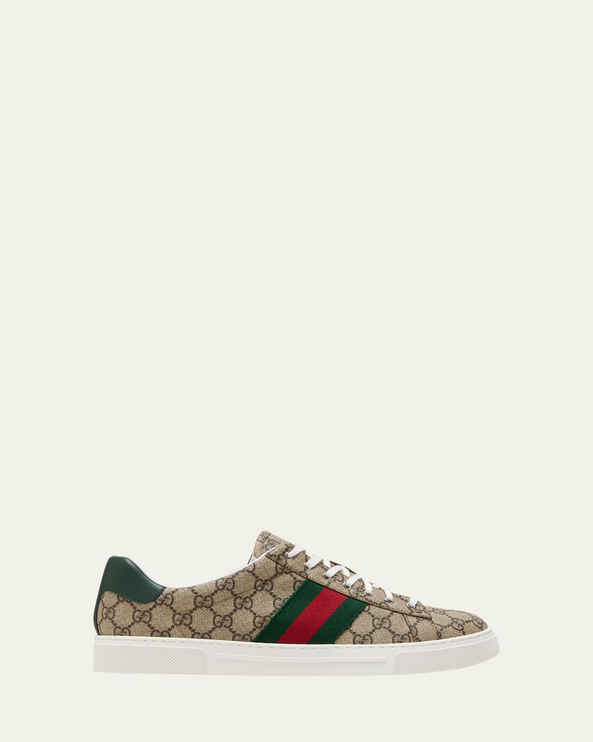 Gucci Men's Ace Low-Top Sneakers with Web