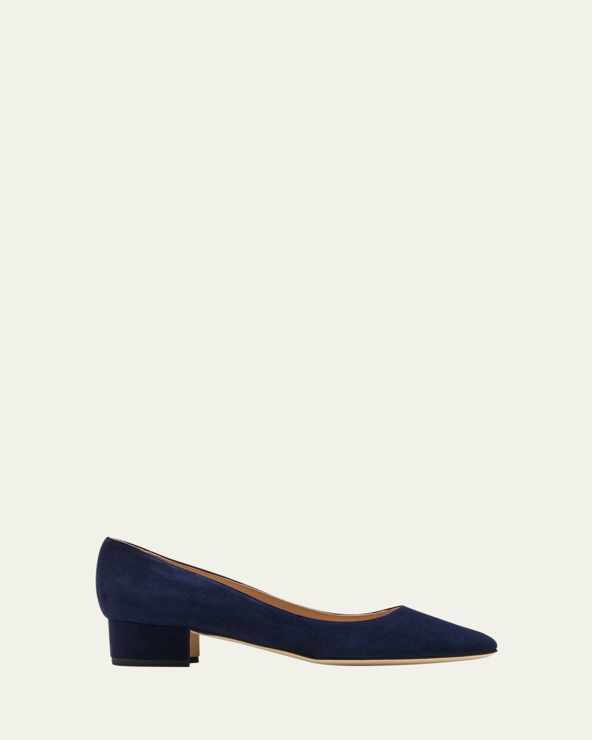 Manolo Blahnik Lista Suede Block-Heel Pumps