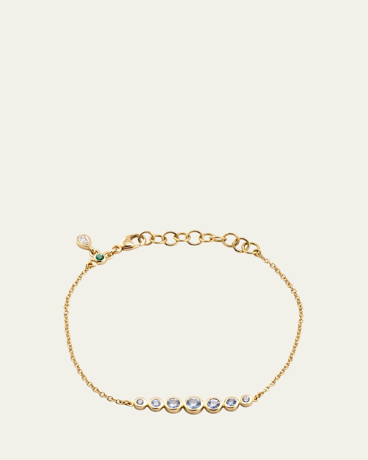 Monica Rich Kosann 18K Yellow Gold Tennis Bracelet with Blue Sapphires