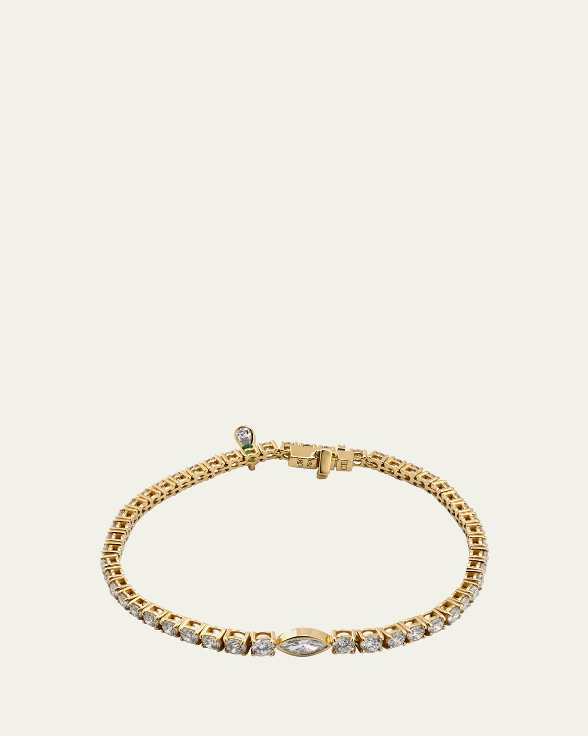 Monica Rich Kosann 18K Yellow Gold Tennis Bracelet with Prong Set Diamonds
