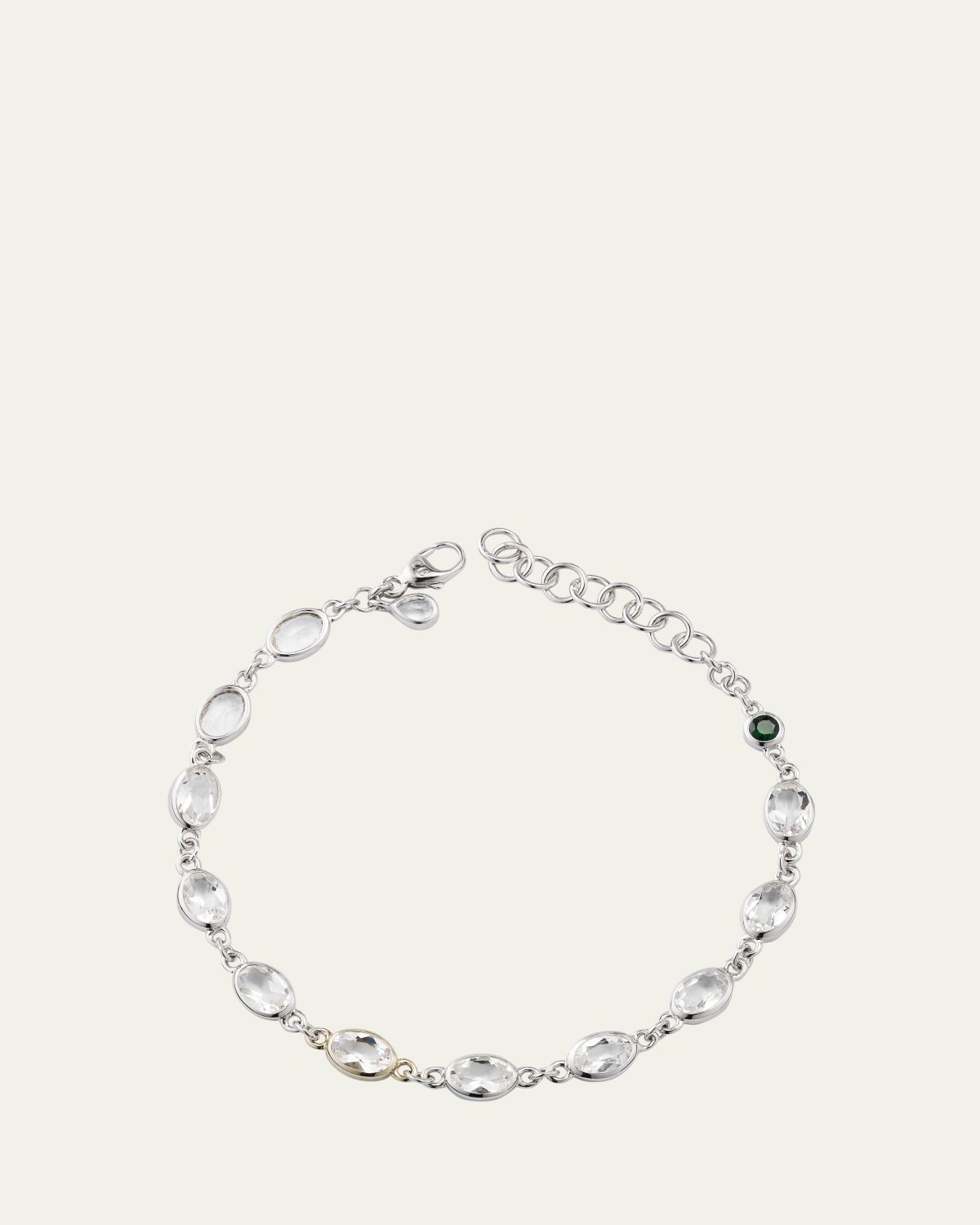 Monica Rich Kosann Oval Bezel-Set Rock Crystal Tennis Bracelet in Sterling Silver
