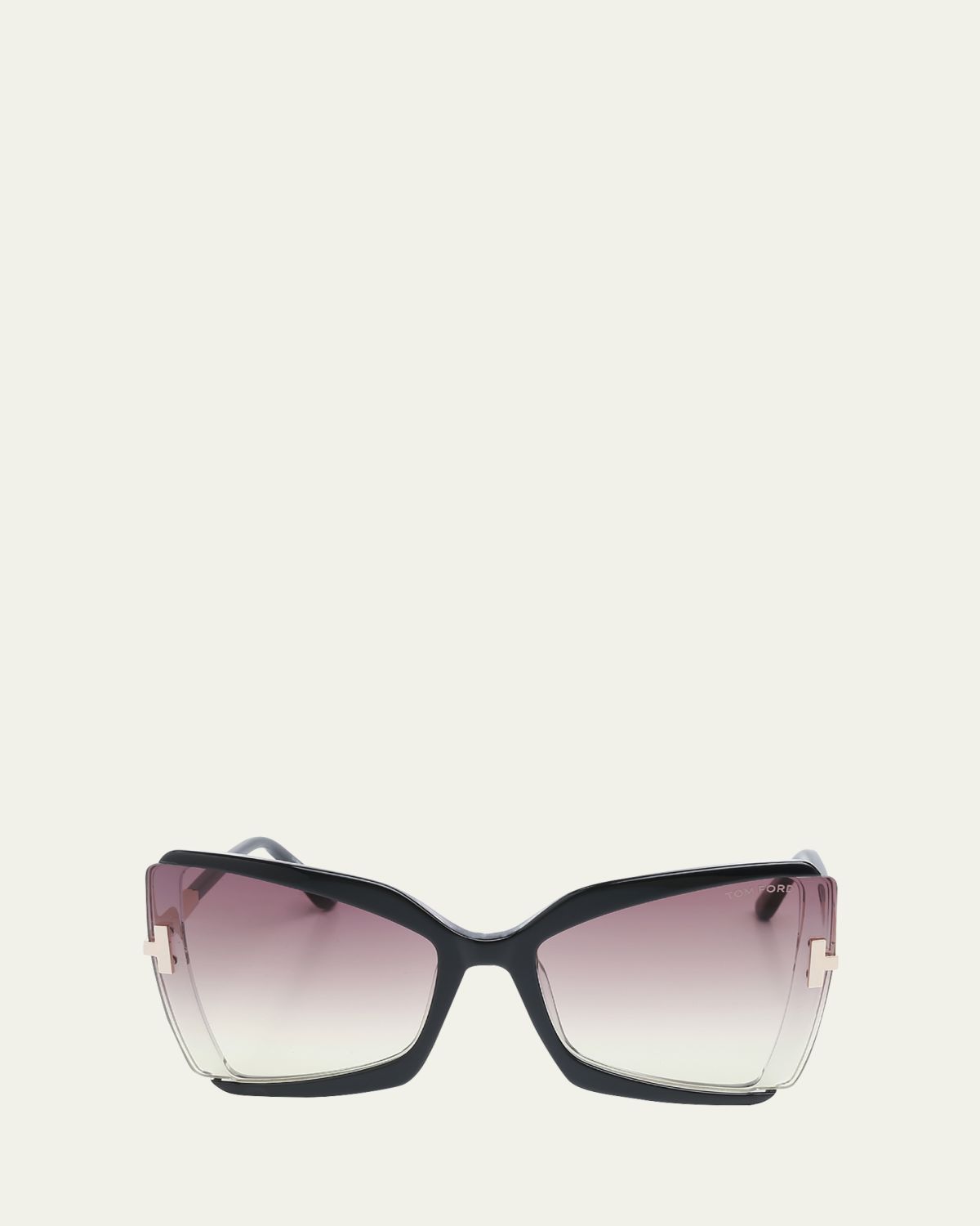 TOM FORD Gia Semi-Rimmed Acetate Butterfly Sunglasses | Thumbnail 3