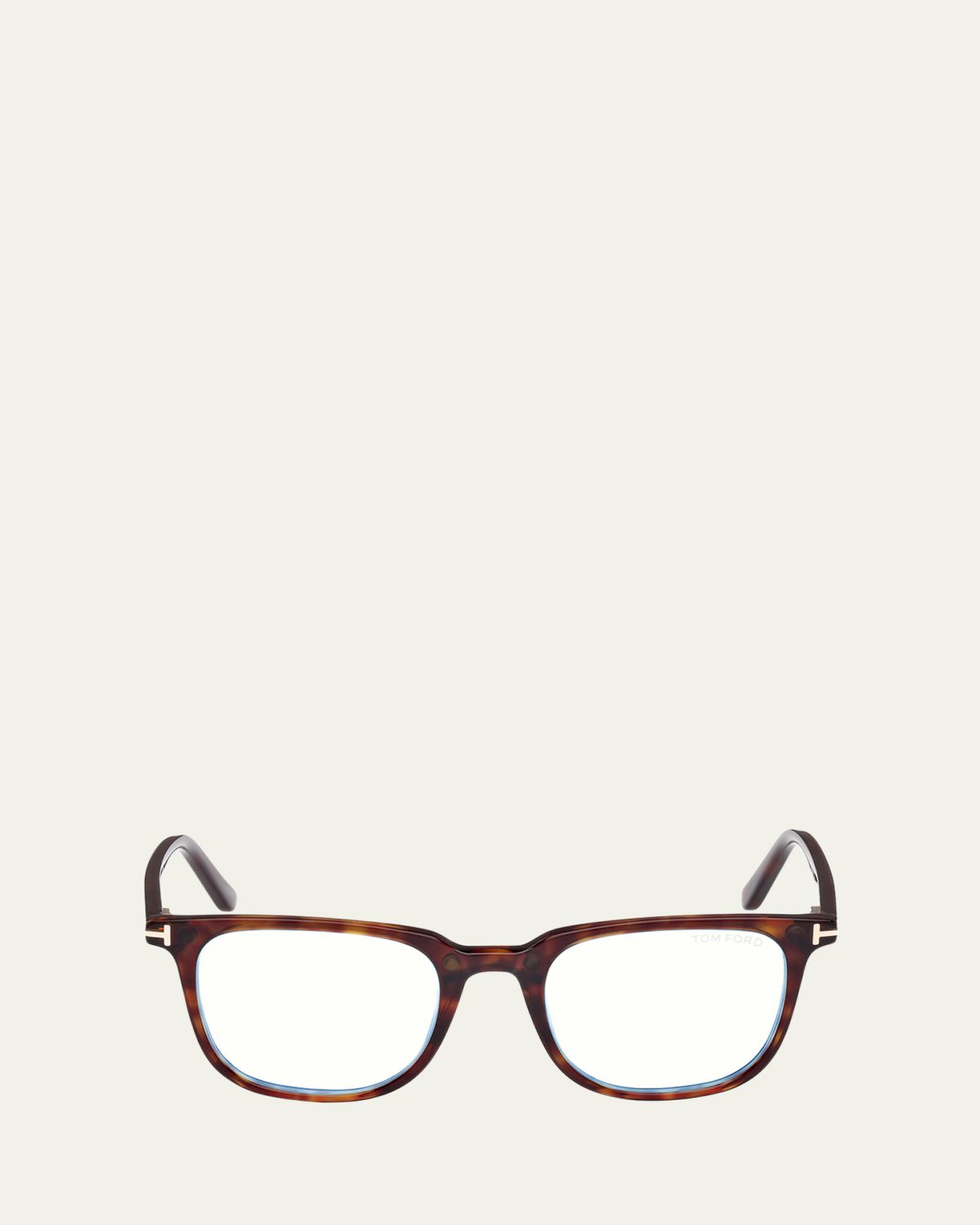 TOM FORD Blue Filtering Acetate Square Glasses With Clip-On Sun Lenses