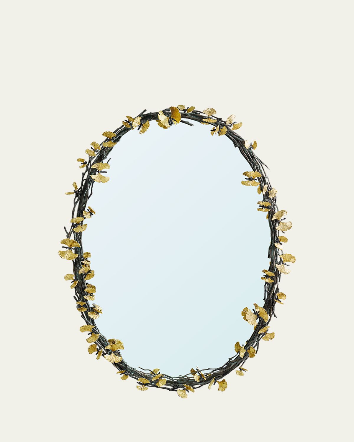 Michael Aram Butterfly Ginkgo Oval Wall Mirror - 39" | Thumbnail 4