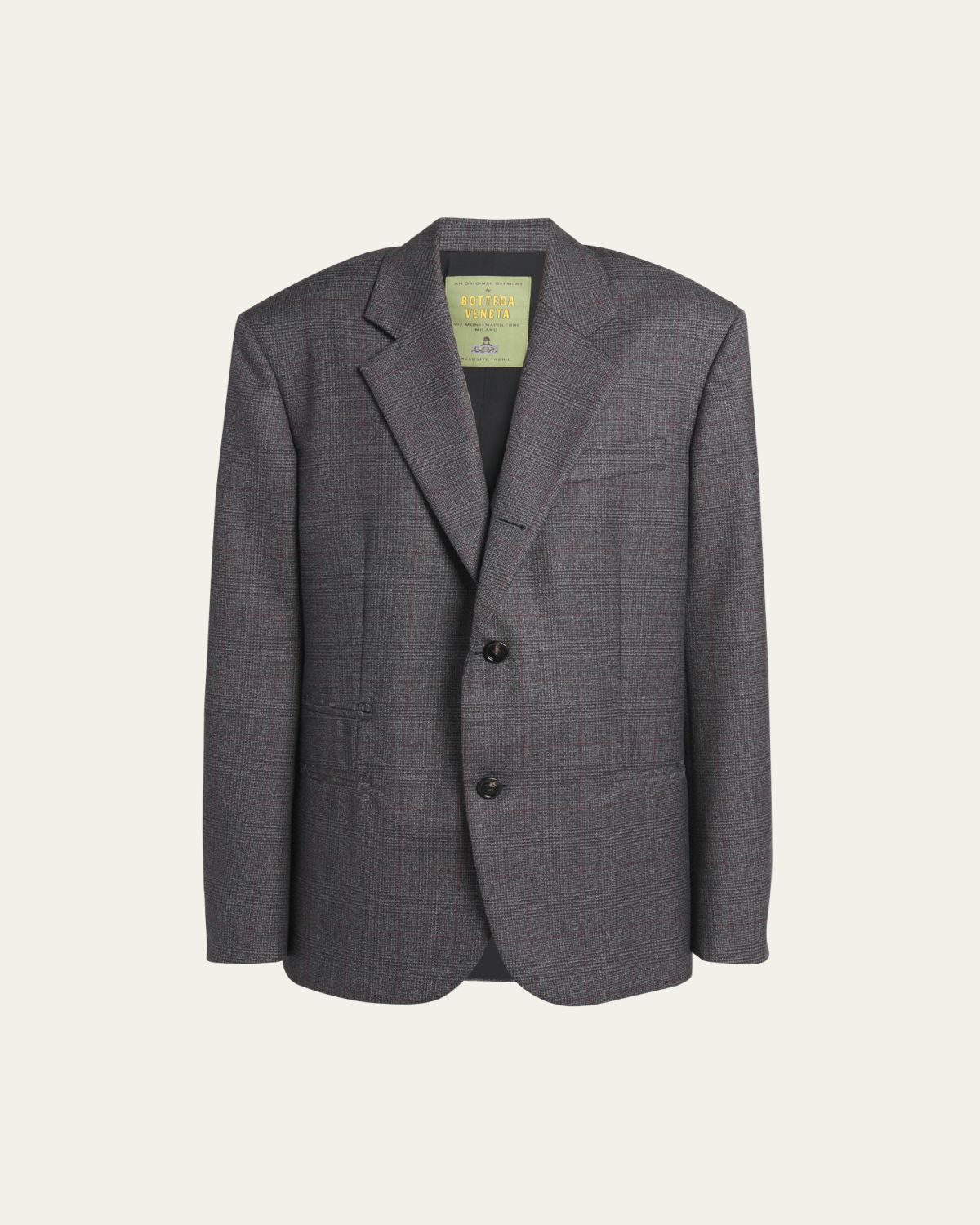 Bottega Veneta Classic Wool Prince Of Wales Blazer - Women's Clothing