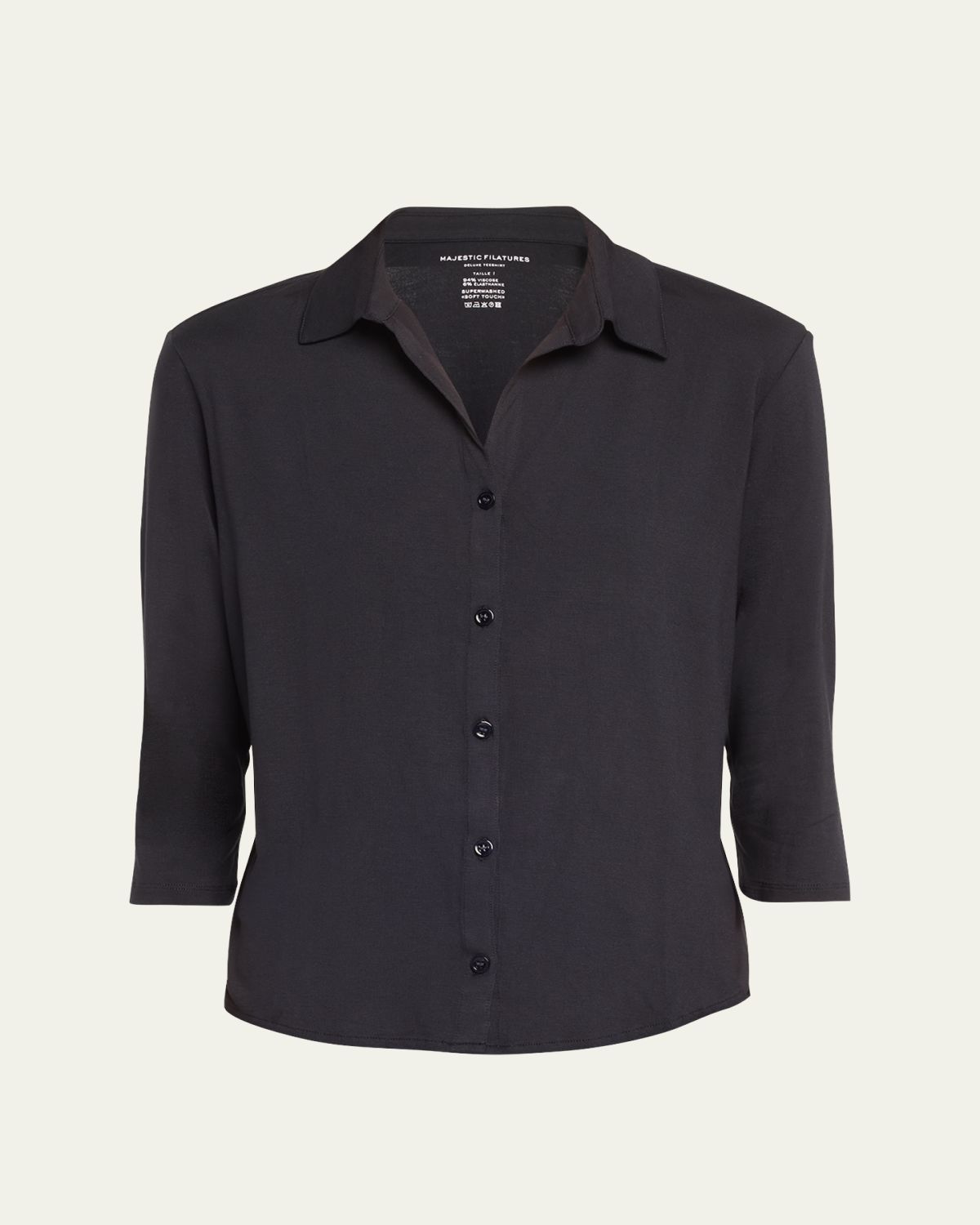 Majestic Filatures Soft Touch Semi-Relaxed Button-Front Shirt