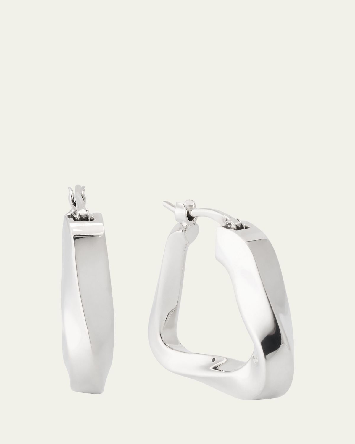 Bottega Veneta Small Twist Triangle Hoop Earrings