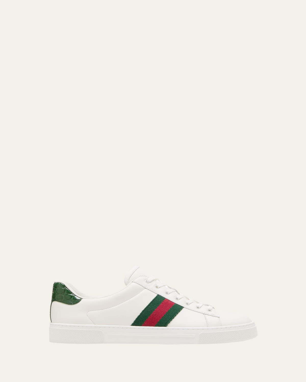 Gucci Ace Leather Web Low-Top Sneakers | Thumbnail 6