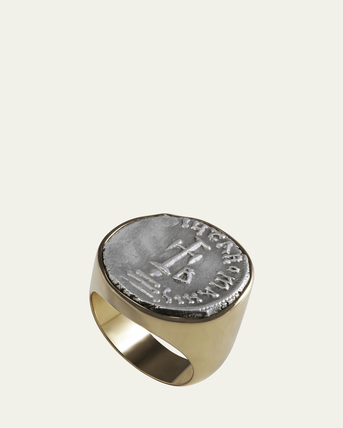 Jorge Adeler Men's 18K Rose Gold Authentic Constans II Coin Ring