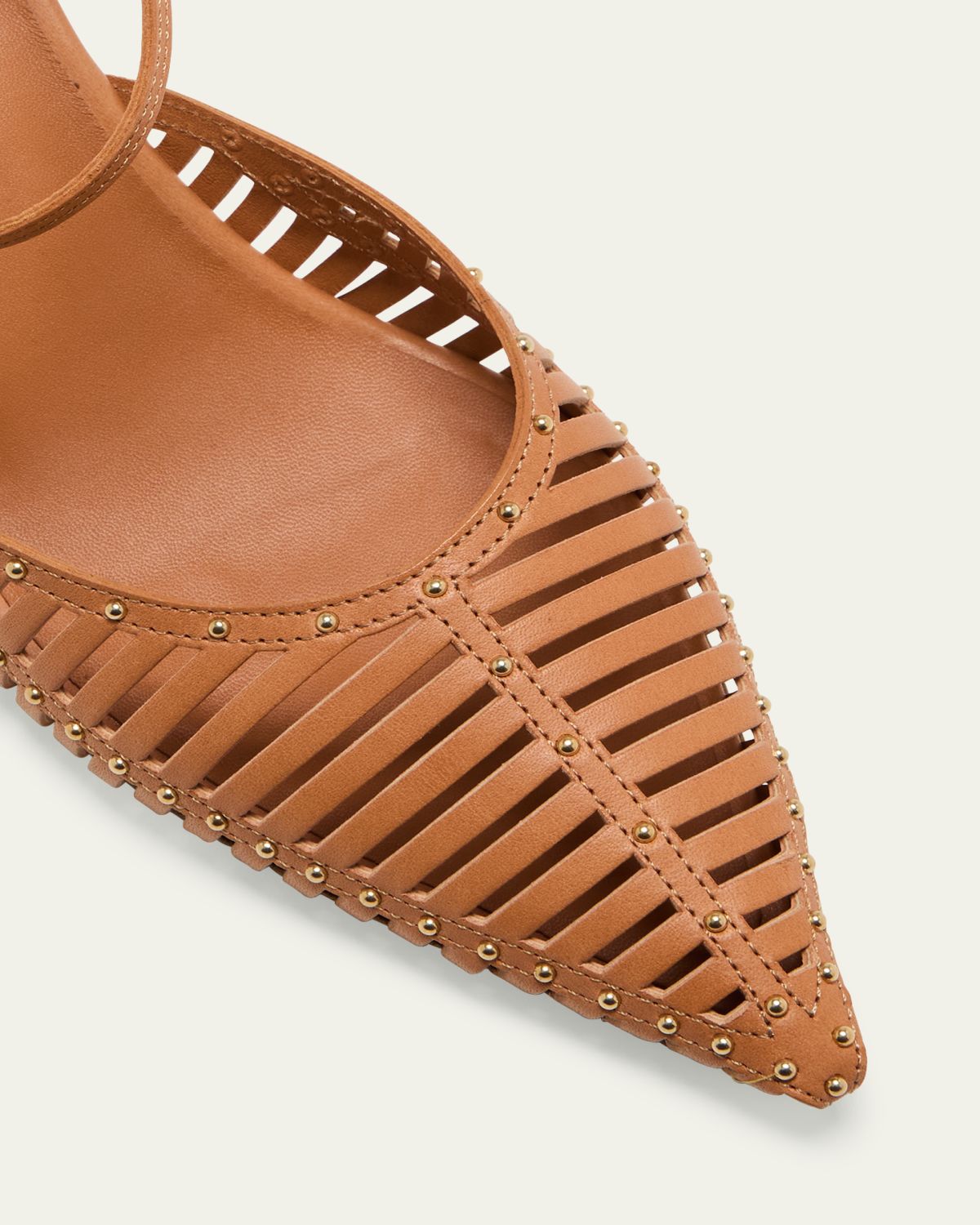 Ulla Johnson Divya Caged Leather Ankle-Strap Pumps | Thumbnail 5