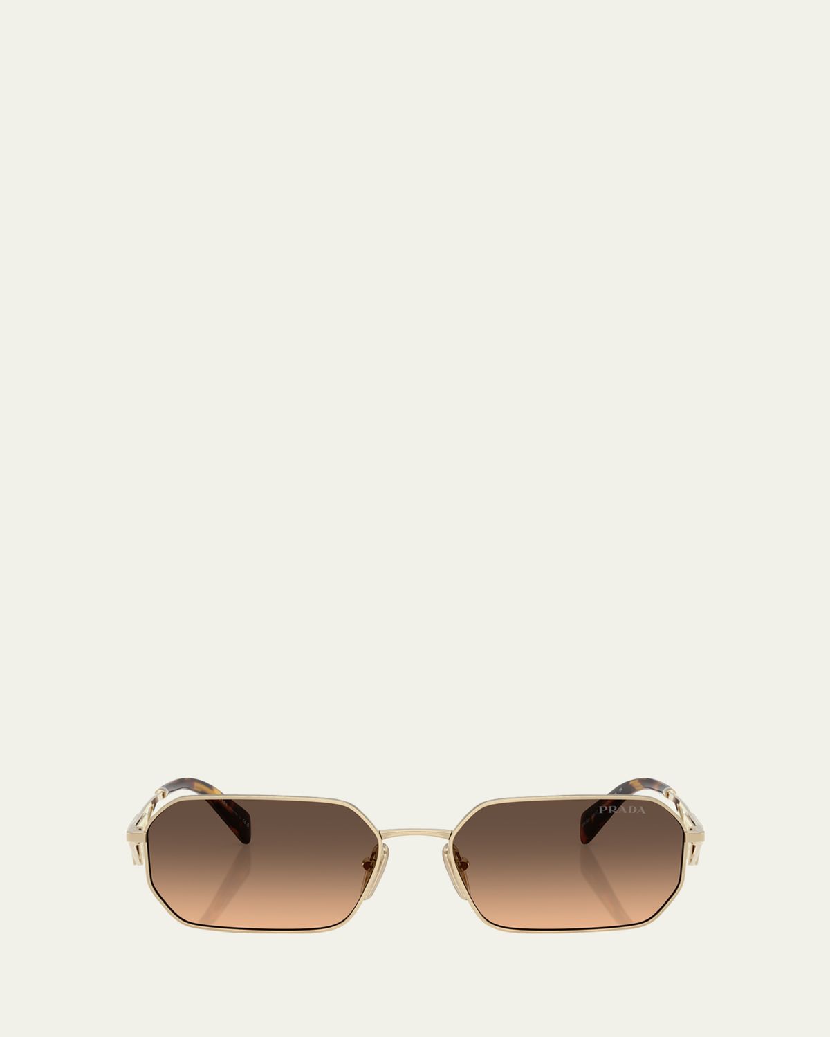 Prada Metal & Plastic Rectangle Sunglasses