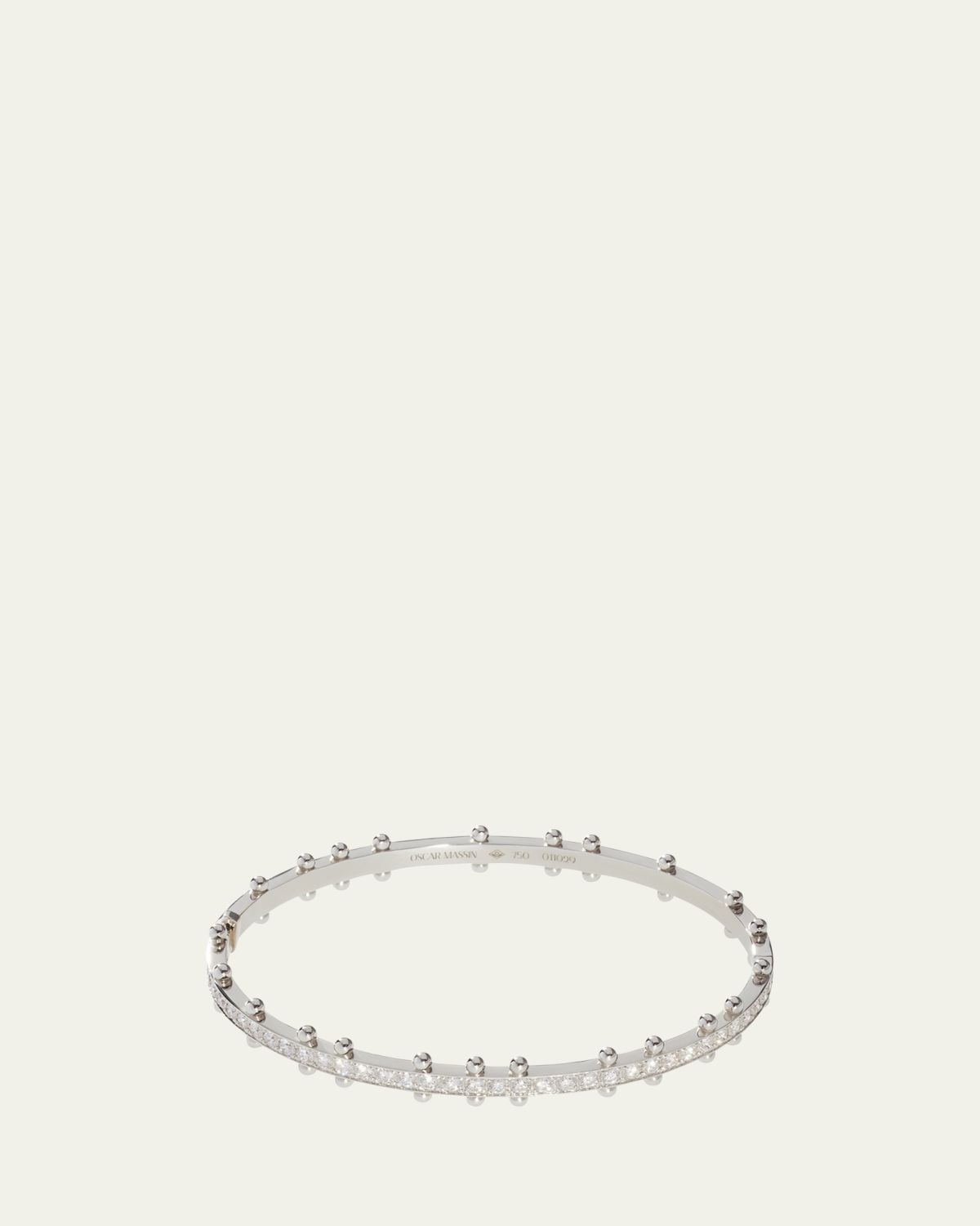 Oscar Massin Beaded 18K Recycled Gold and Lab Grown Diamond Bangle