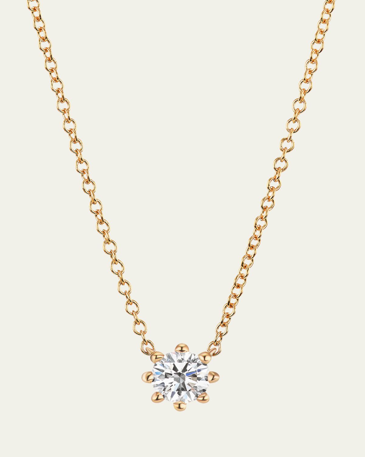 Oscar Massin Beaded 18K Recycled Gold and Lab Grown Diamond Small Pendant Necklace