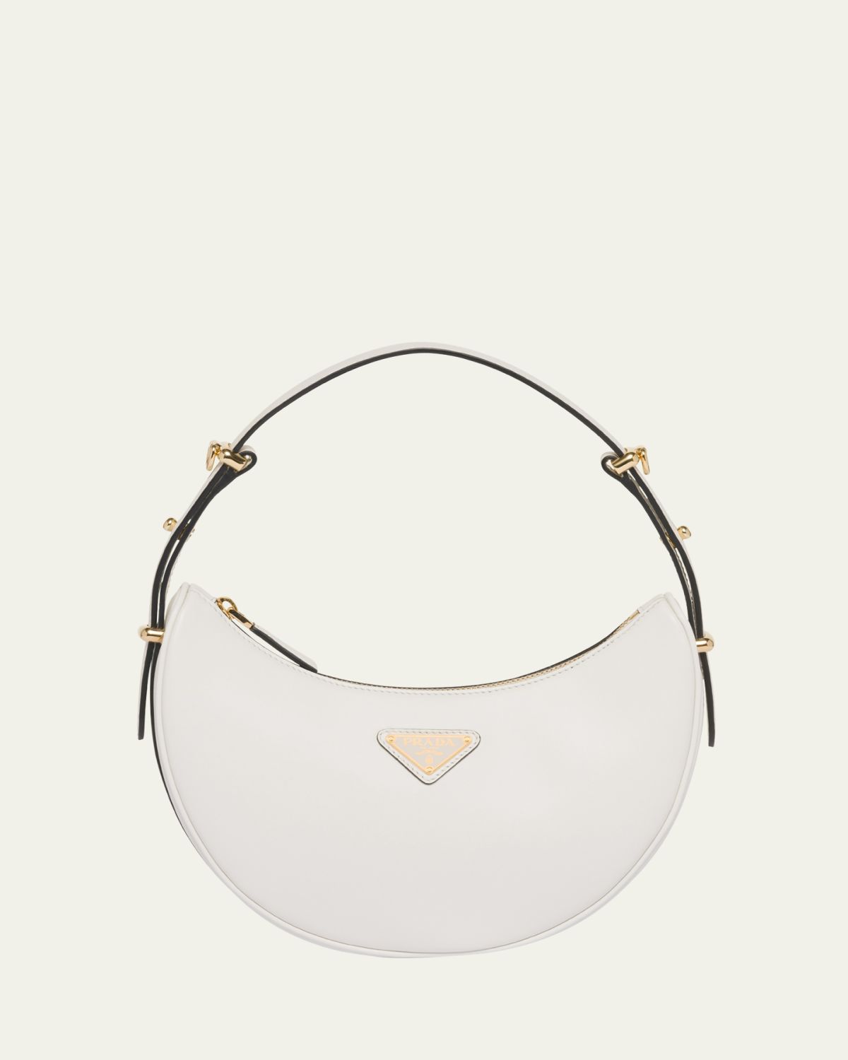 Prada Zip Calf Leather Shoulder Bag