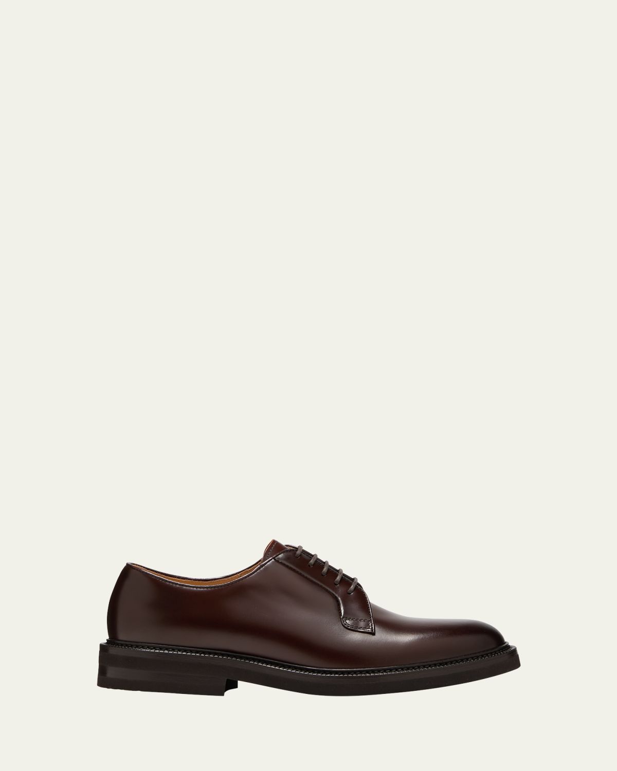 Brunello Cucinelli Men's Calf Leather Derby Shoes | Thumbnail 4